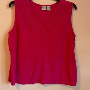 Fuchsia V-Neck Tank Top